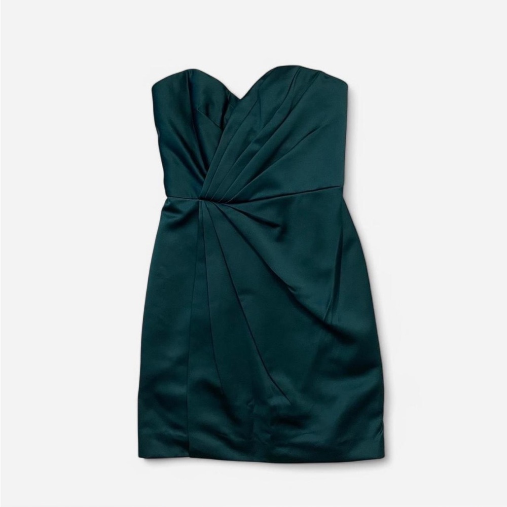 David's Bridal Emerald Green Strapless Mini-dress